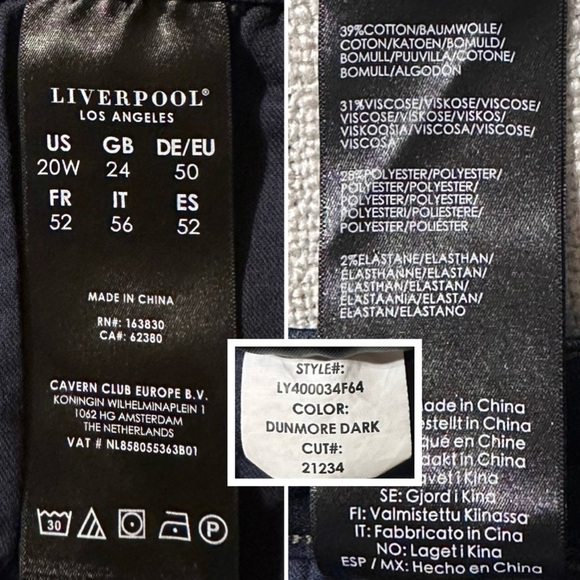 LIVERPOOL Lucy Bootcut Dunmore Dark Wash Stretch Upscale Career Chic Sleek 20W - Picture 10 of 16